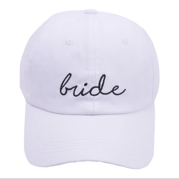 Bride Baseball Hat, Bride Squad Hat, Bride Gift, Embroidered White Dad - Picture 1 of 7
